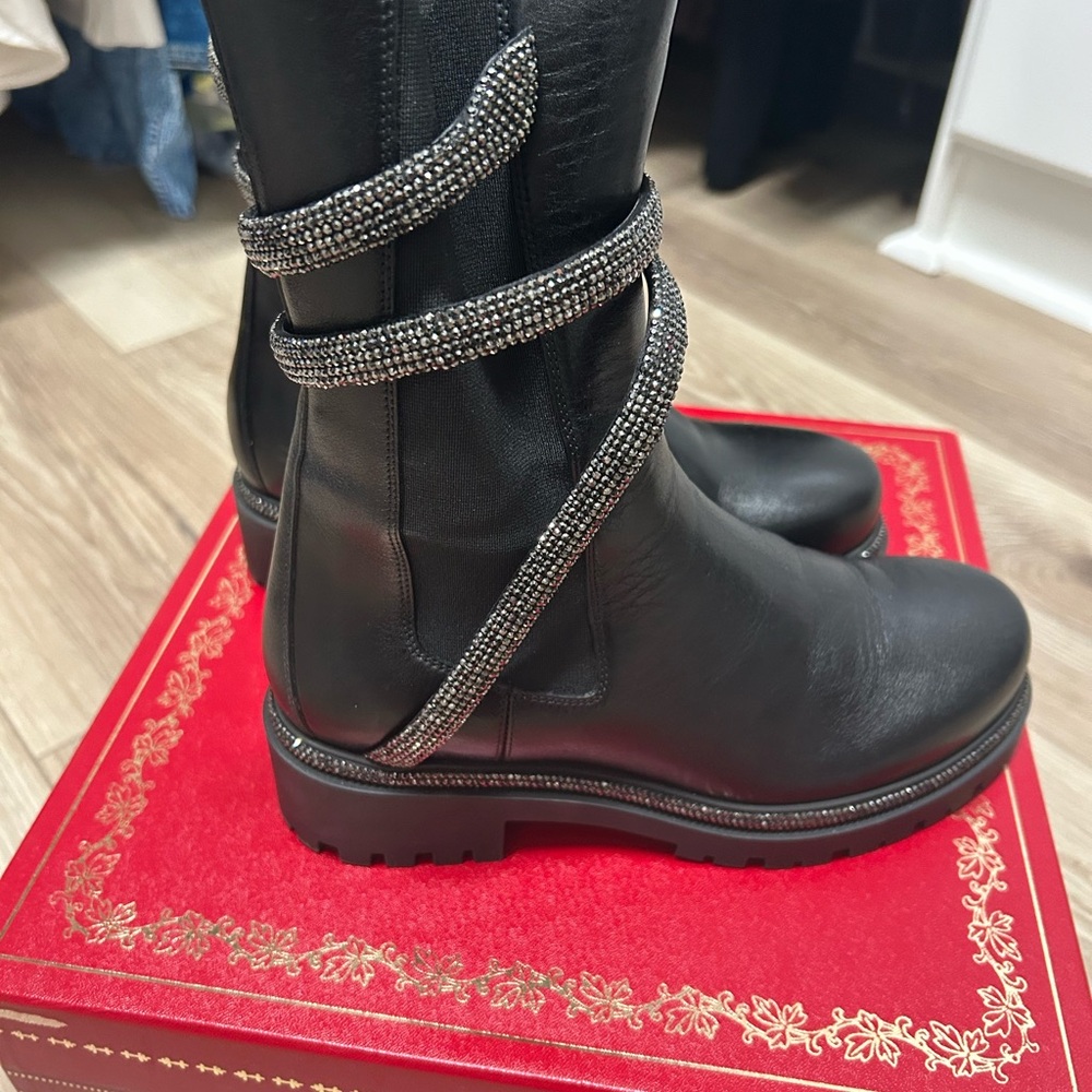 Renee Caovilla combat snake crystal Cleo boots
